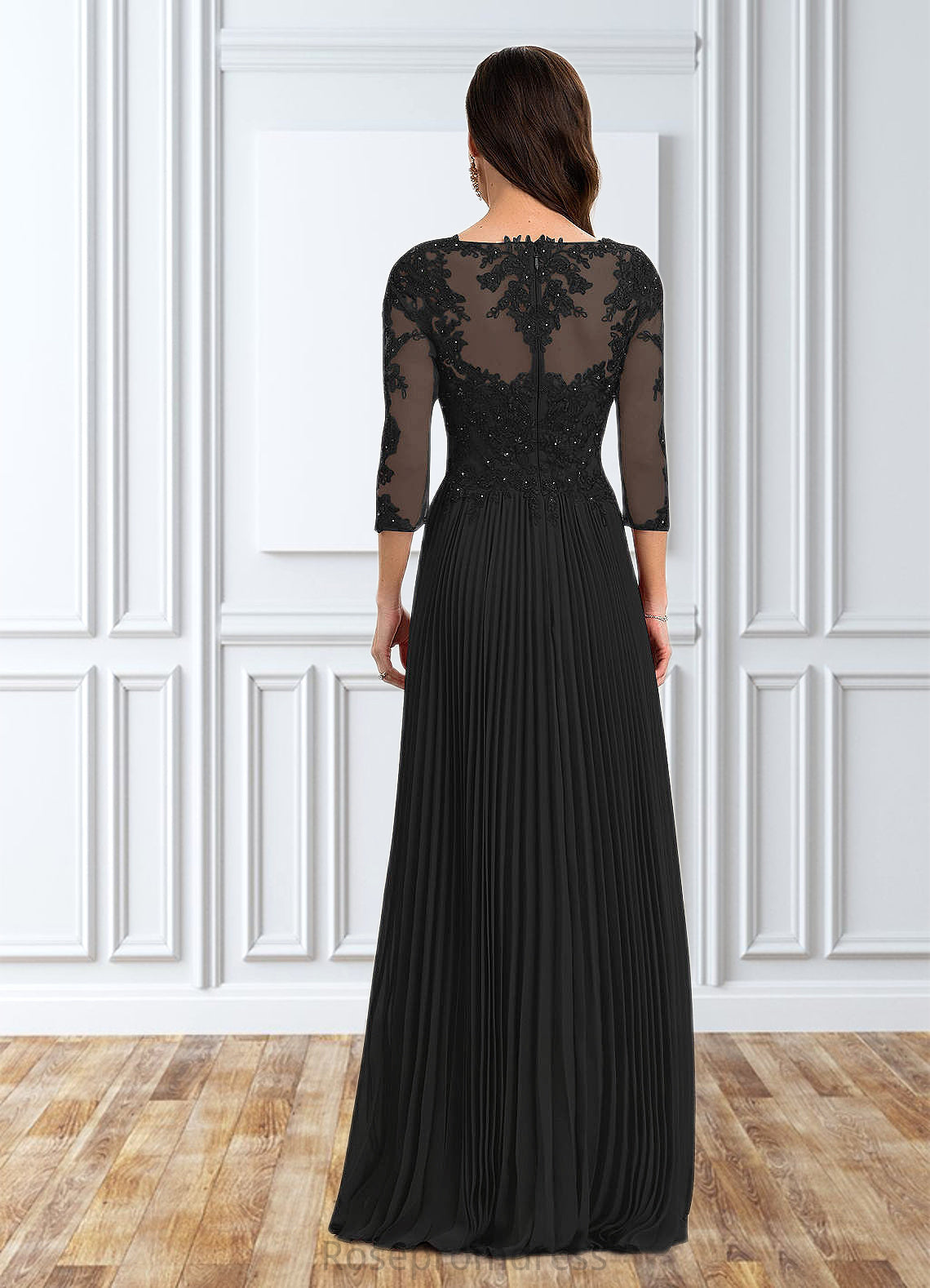 Jane A-Line Sequins Chiffon Floor-Length Dress SRSP0019885