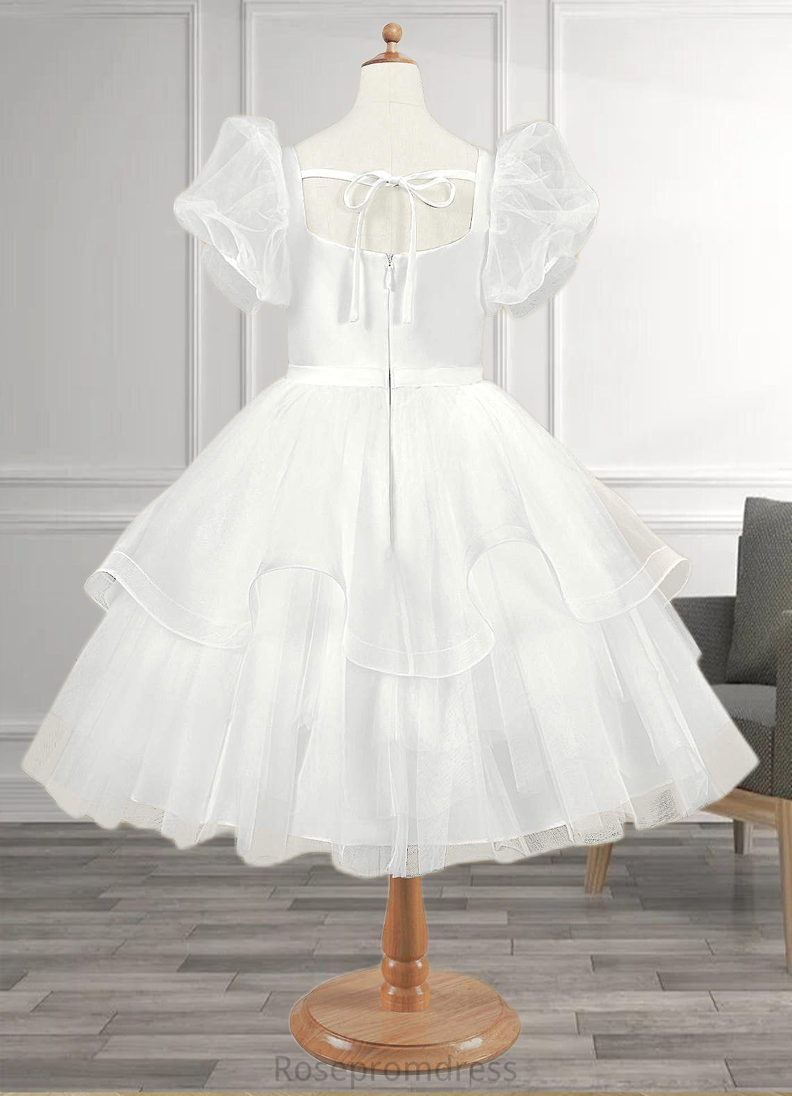 Lydia Ball-Gown Organza Knee-Length Dress SRSP0020246