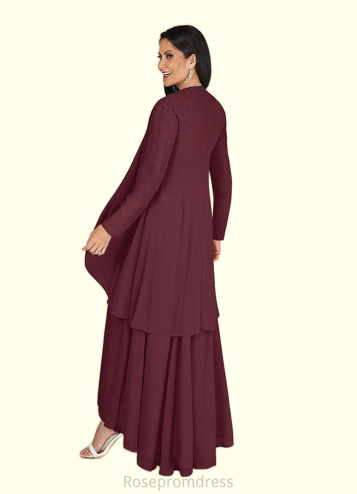 Janiya A-Line Lace Chiffon Asymmetrical Dress SRSP0019875