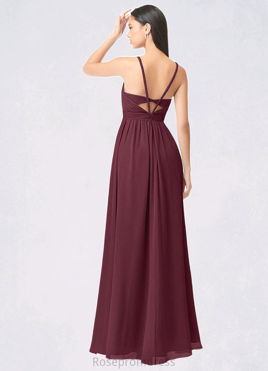 Quinn A-Line Pleated Chiffon Floor-Length Dress SRSP0019693