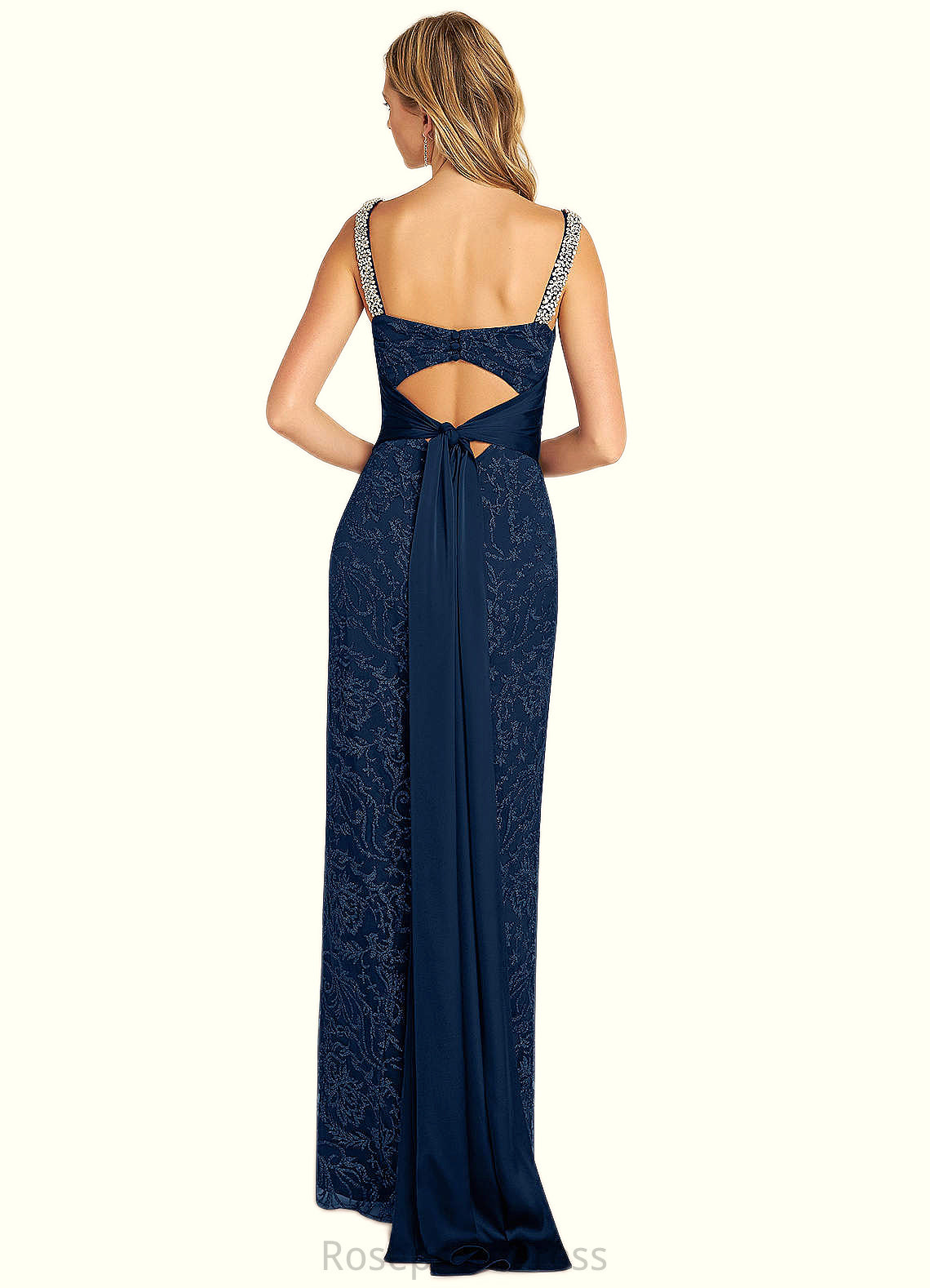 Penelope Sheath Sweetheart Neckline Lace Floor-Length Dress SRSP0019810