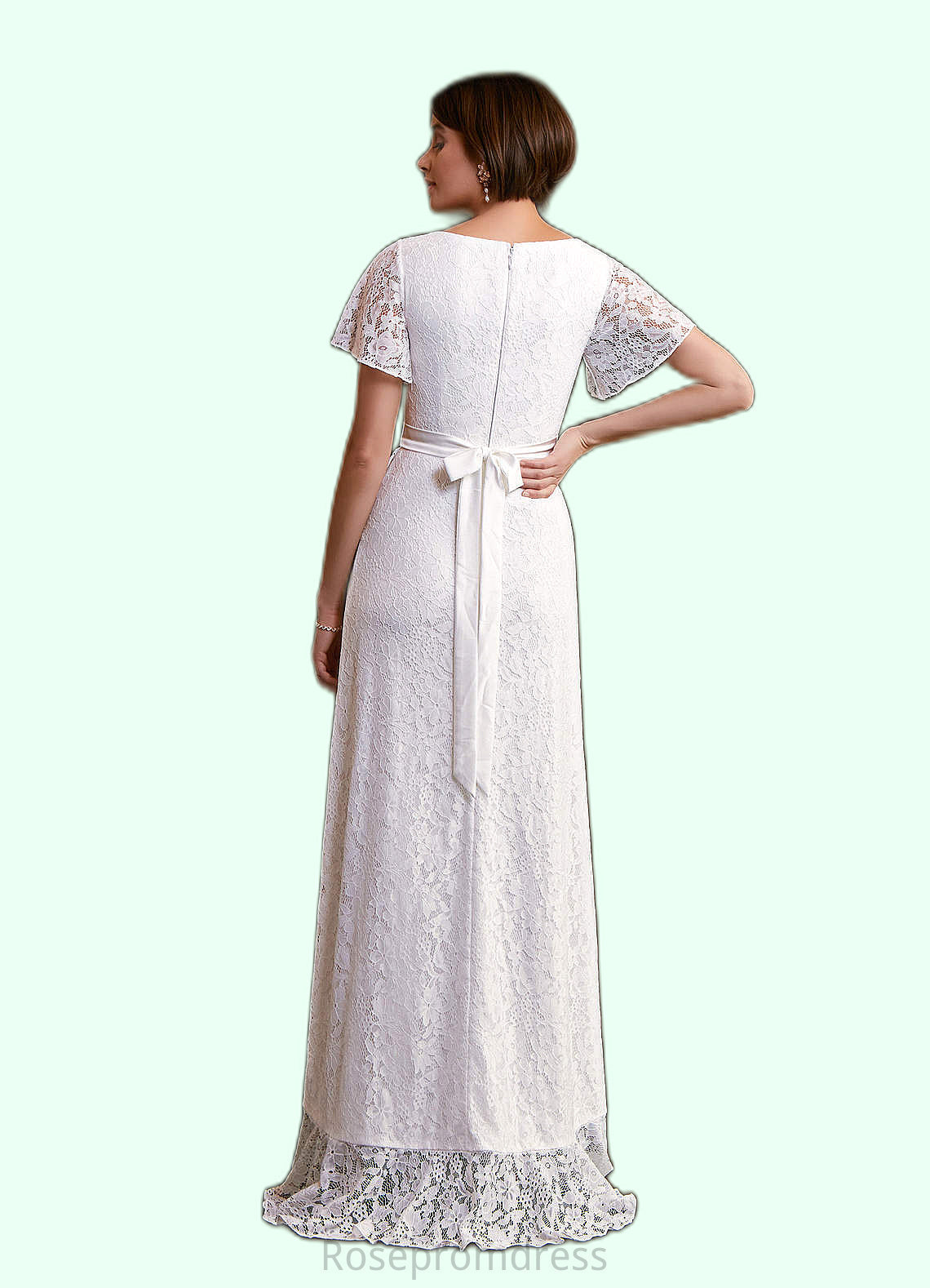 Esperanza A-Line Lace Floor-Length Dress SRSP0020046
