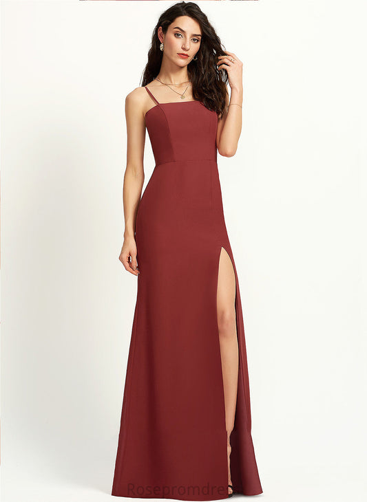 Neckline Silhouette Sheath/Column Fabric Embellishment Floor-Length SquareNeckline SplitFront Length Eileen Floor Length Sleeveless Bridesmaid Dresses