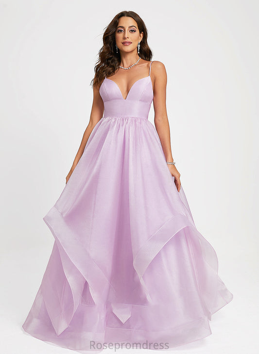 Prom Dresses Sweep V-neck Train Ball-Gown/Princess Organza Nina