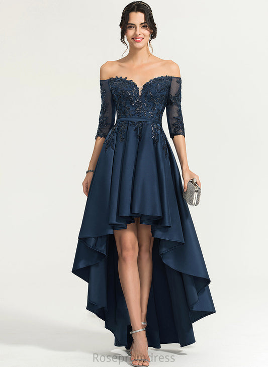 Off-the-Shoulder Prom Dresses Sequins Aliza Ball-Gown/Princess With Asymmetrical Satin