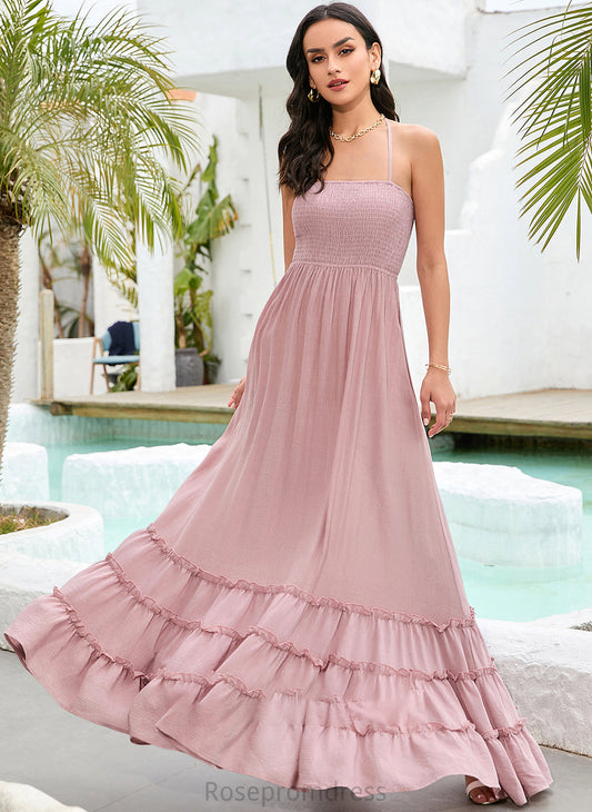 Neckline Silhouette Polyester Fabric Straps SquareNeckline A-Line Length Floor-Length Marian Floor Length Natural Waist Bridesmaid Dresses