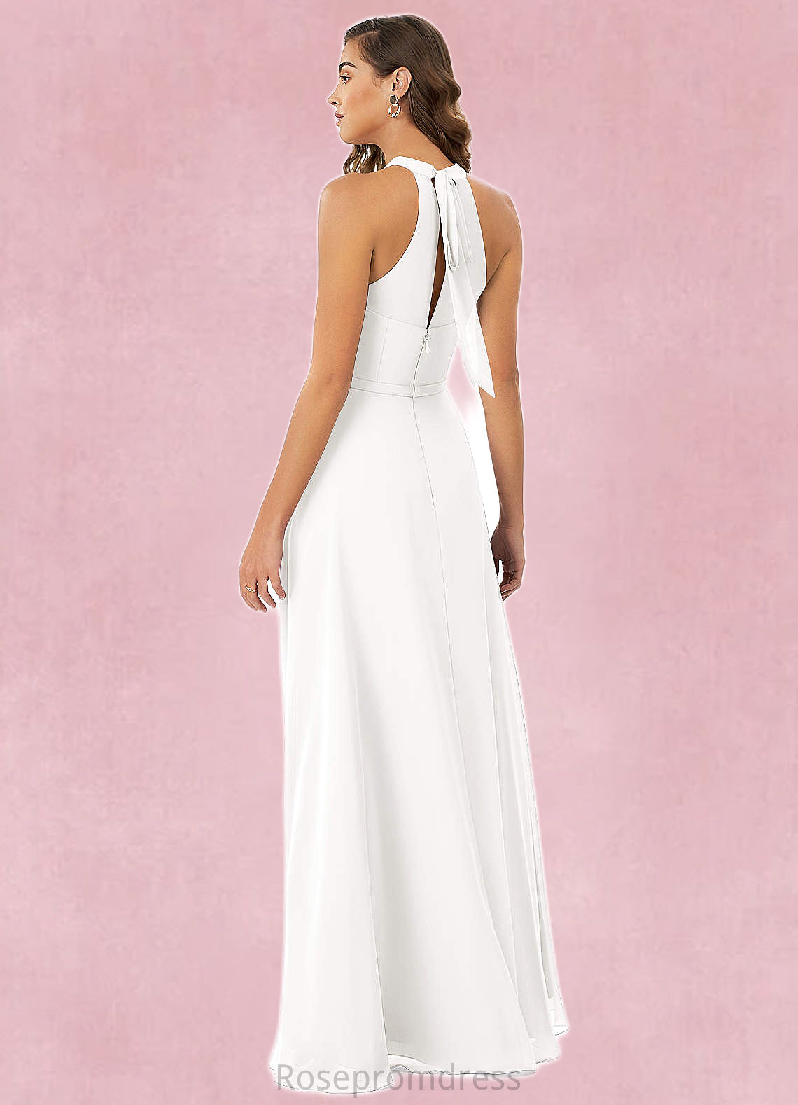 Caroline A-Line Pleated Chiffon Asymmetrical Dress SRSP0019736