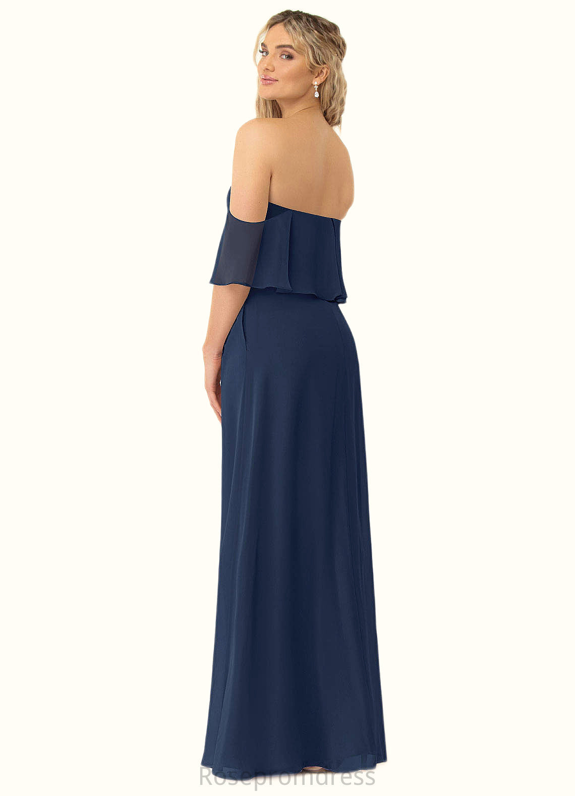 Peyton A-Line Off the Shoulder Chiffon Floor-Length Dress SRSP0019762