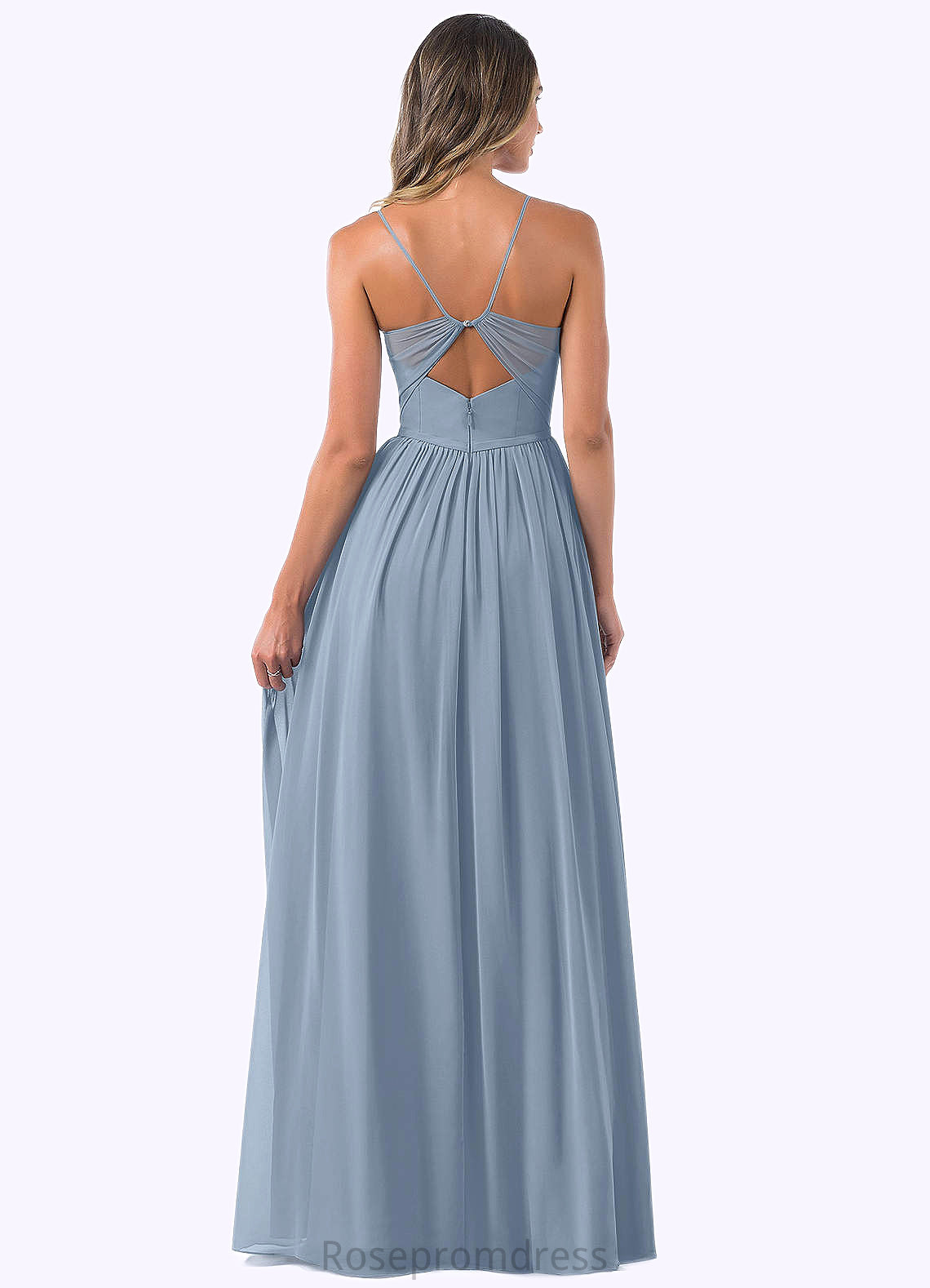 Aurora A-Line Pleated Chiffon Floor-Length Dress SRSP0019597