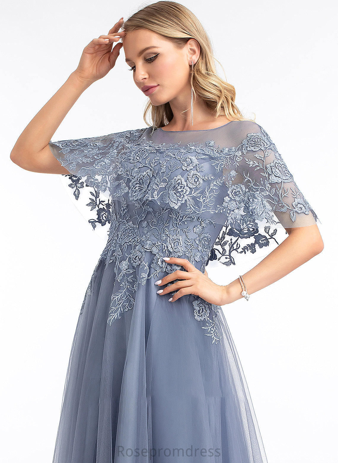 Floor-Length Wedding Dresses Dress A-Line Neck Tulle Wedding Scoop Amaris