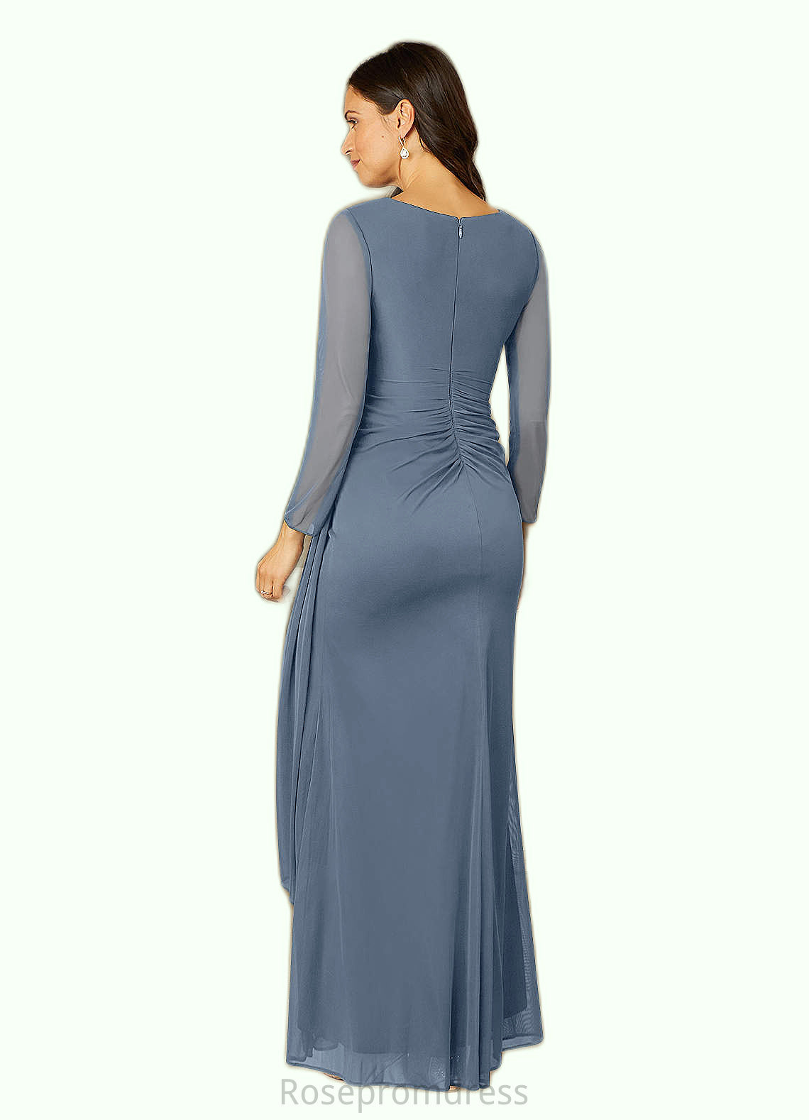 Jaylin A-Line Pleated Tulle Floor-Length Dress SRSP0019917