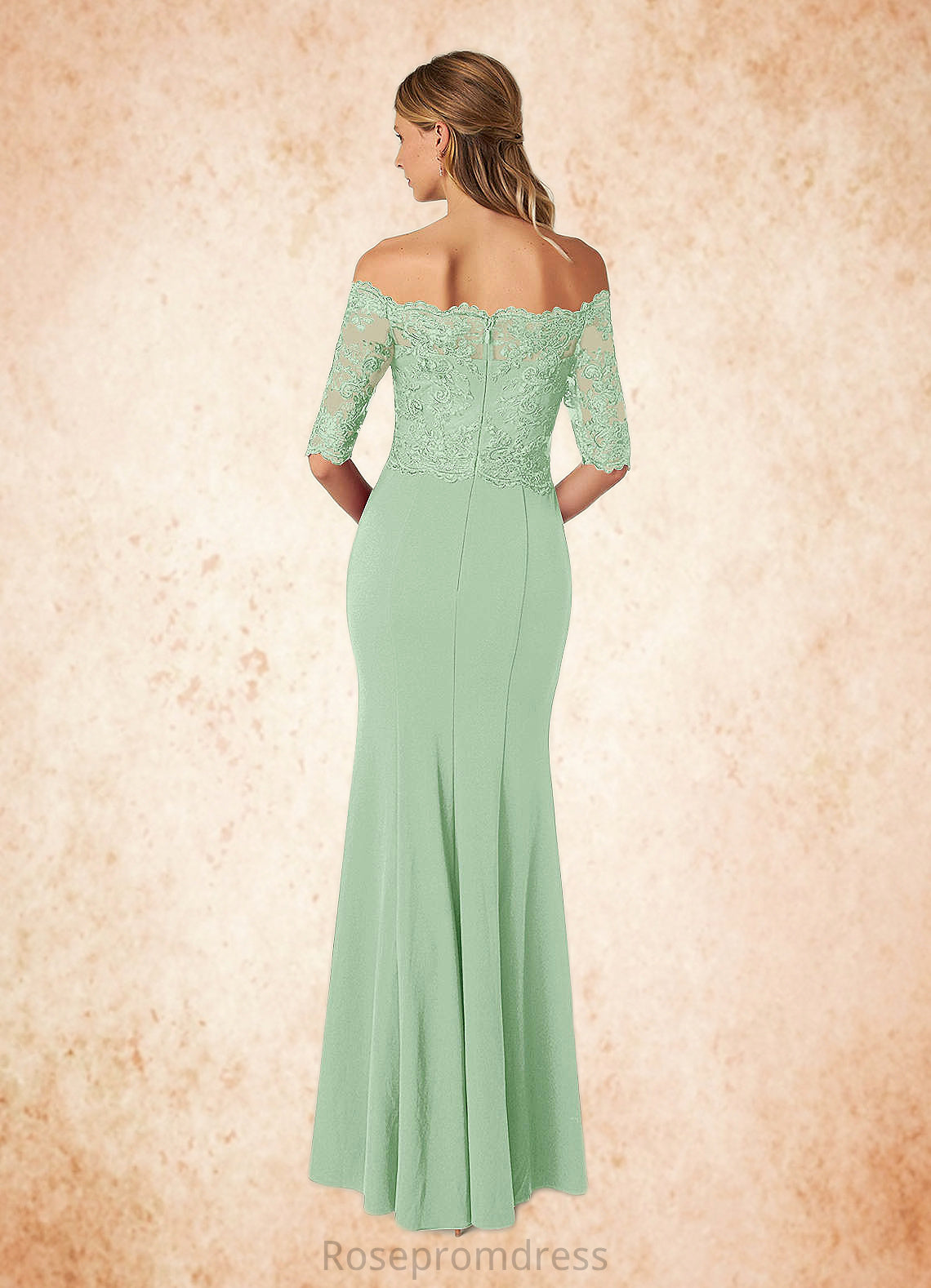 Cameron Mermaid Off the Shoulder Lace Floor-Length Dress SRSP0019919