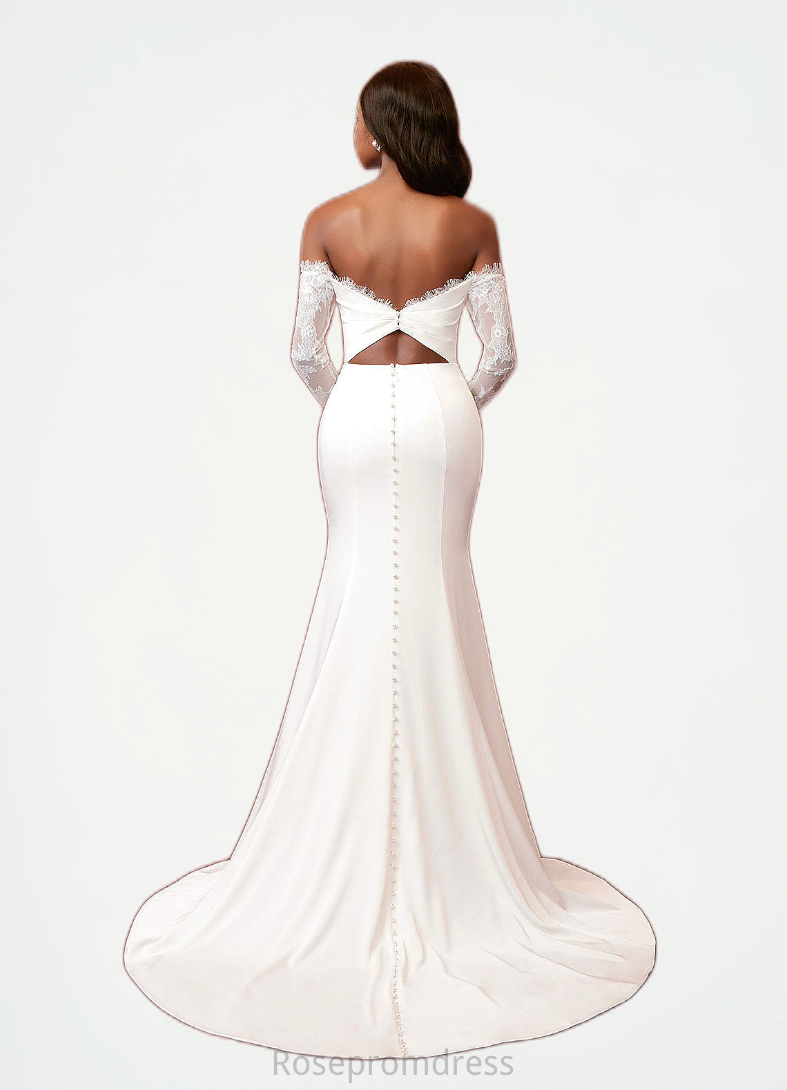 Ruth Mermaid Sequins Crepe Back Satin Chapel Train Dress SRSP0020050