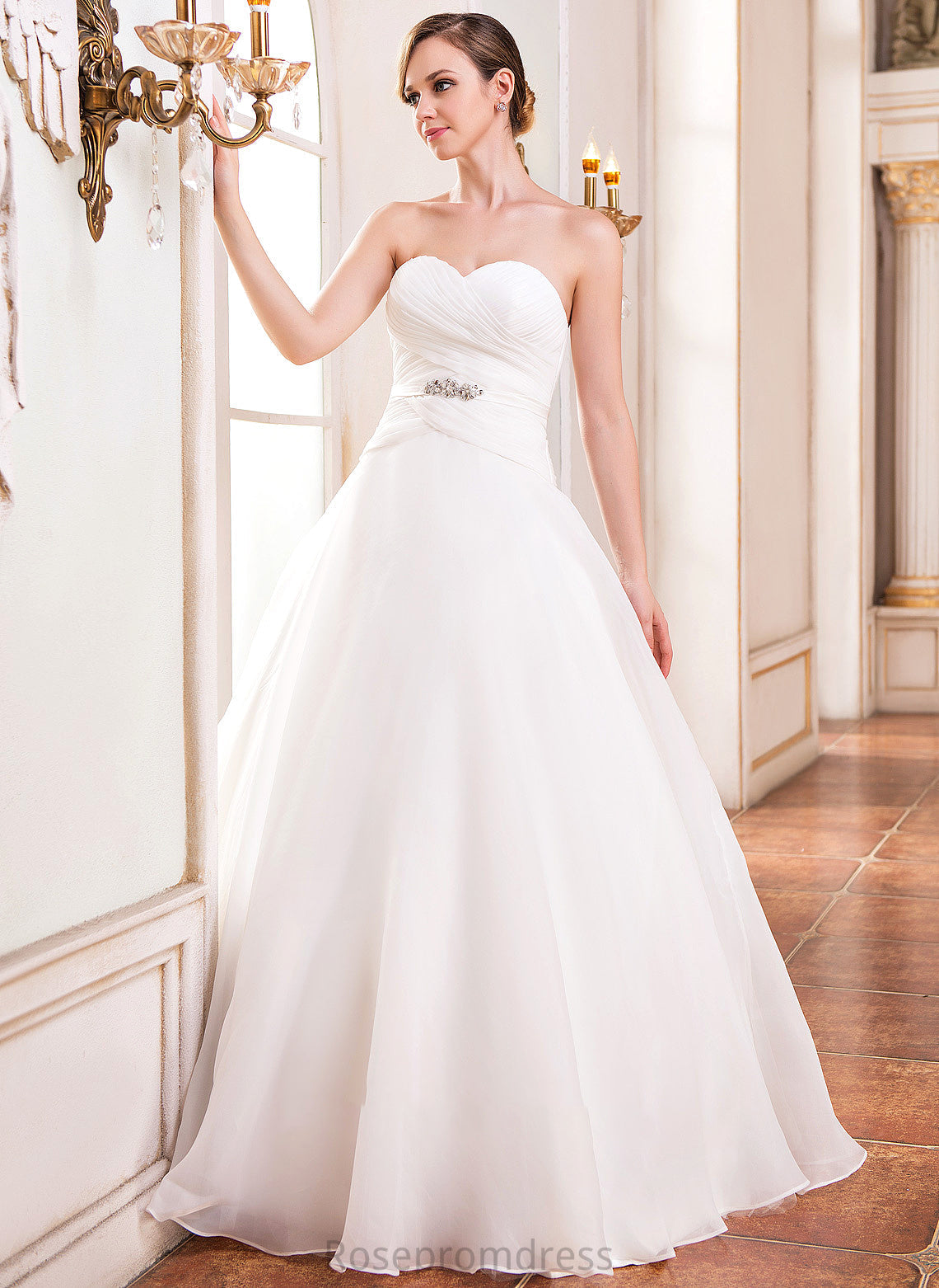 Dress Wedding Sequins Ruffle Organza Abbigail Beading Ball-Gown/Princess Floor-Length Wedding Dresses Sweetheart With