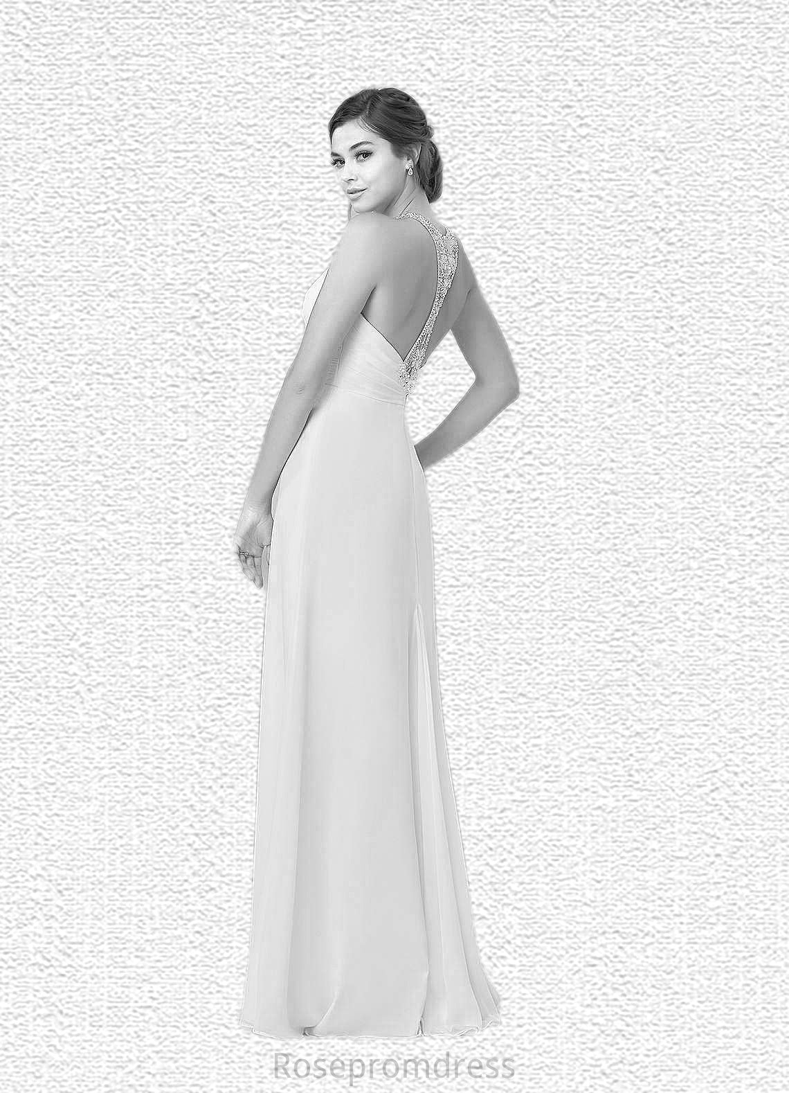 Maleah Sheath Sequins Chiffon Floor-Length Dress SRSP0020062