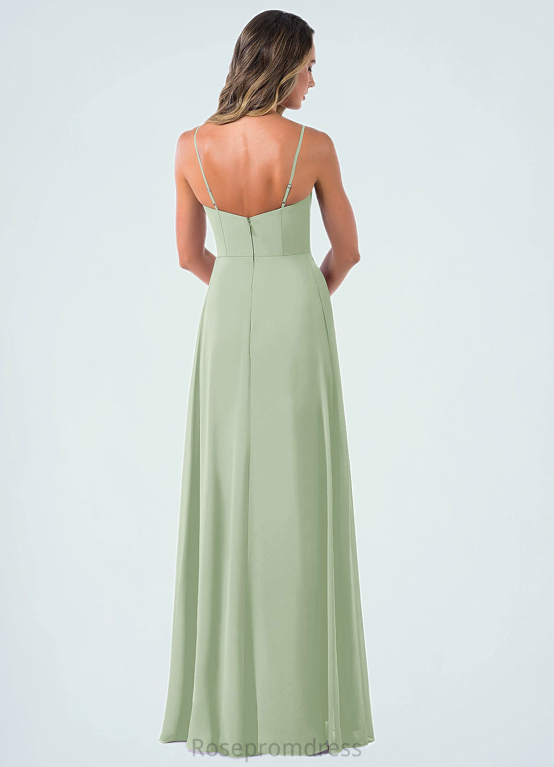 Harley A-Line Pleated Chiffon Floor-Length Dress SRSP0019601