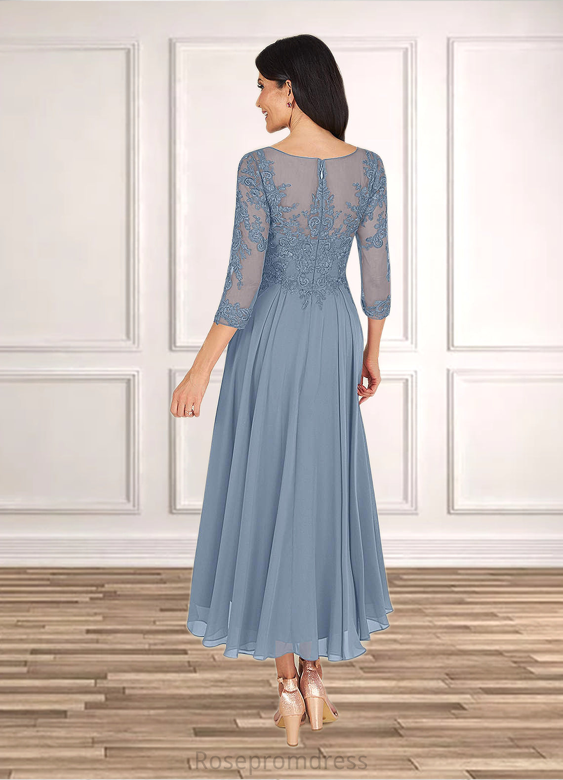 Hadassah A-Line Lace Tea-Length Dress SRSP0019829