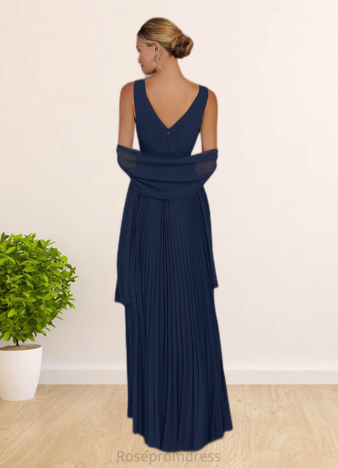 Dakota A-Line Sequins Chiffon Floor-Length Dress SRSP0019886