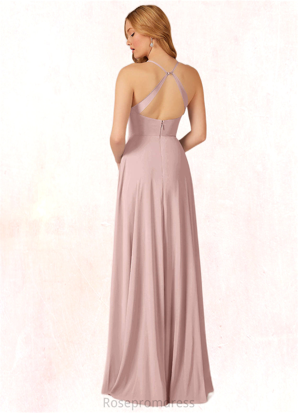 Miya A-Line Stretch Chiffon Floor-Length Dress SRSP0019710