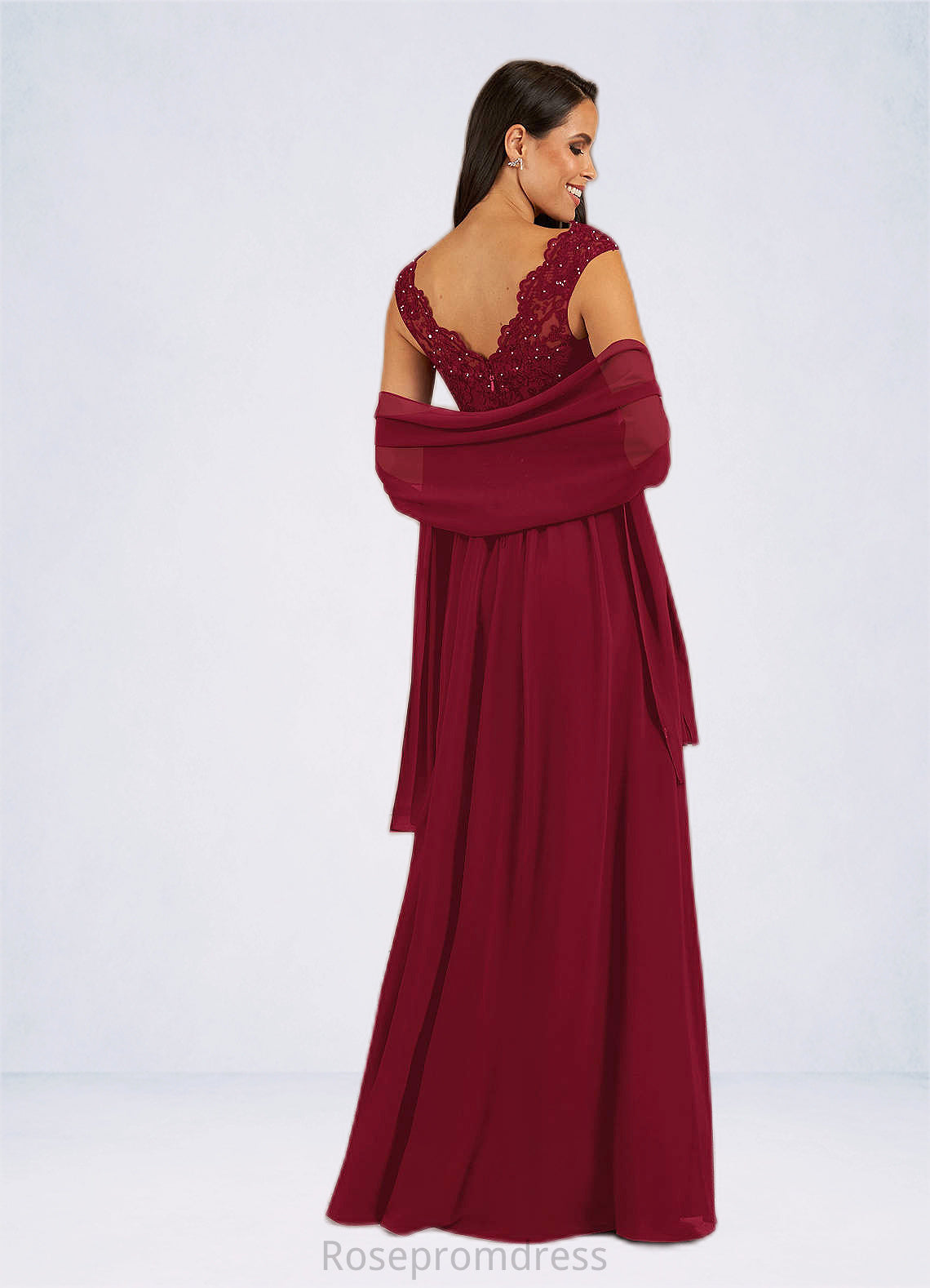 Julia A-Line Sequins Chiffon Floor-Length Dress SRSP0019842