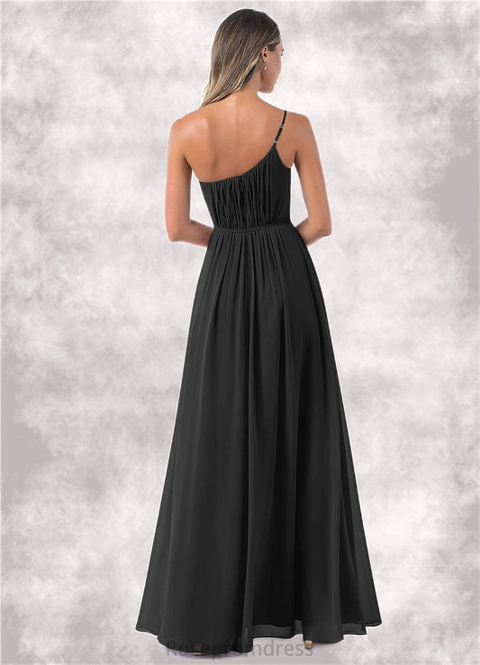 Quintina A-Line One Shoulder Chiffon Floor-Length Dress SRSP0019659