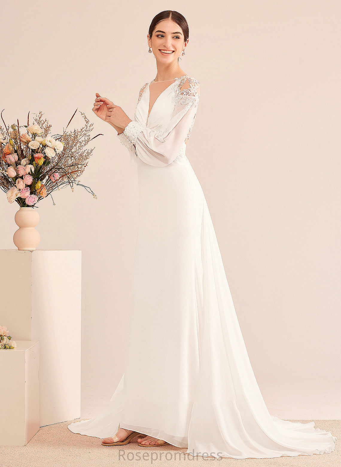 Court Wedding Dresses Kate Trumpet/Mermaid Beading Wedding Dress Train Illusion With