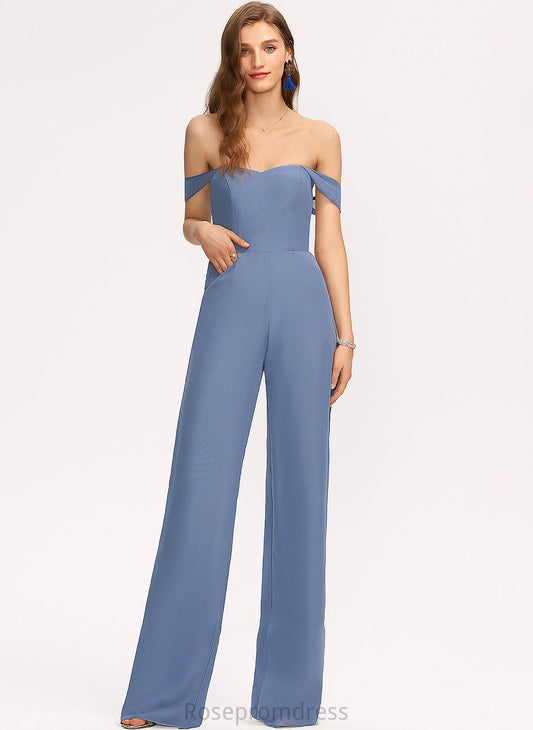 Off-the-Shoulder Pockets Straps Floor-Length Length Fabric Embellishment Neckline Nina A-Line/Princess Off The Shoulder Floor Length Bridesmaid Dresses