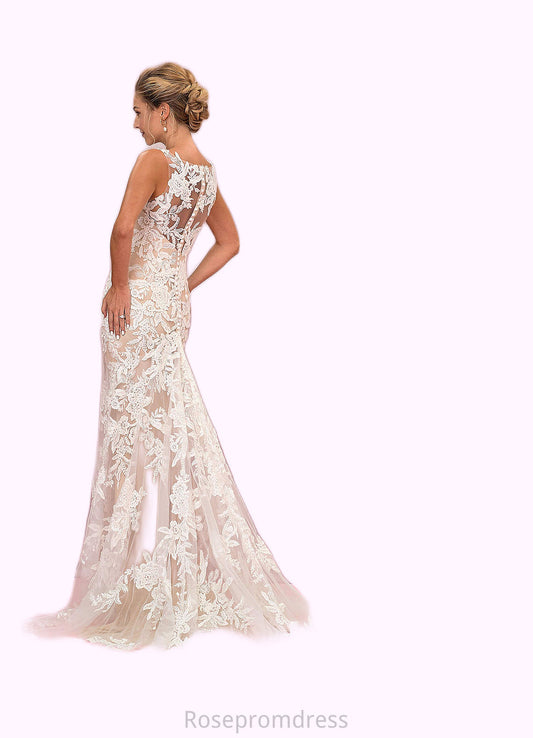 Raelynn Mermaid Sequins Tulle Cathedral Train Dress SRSP0020073