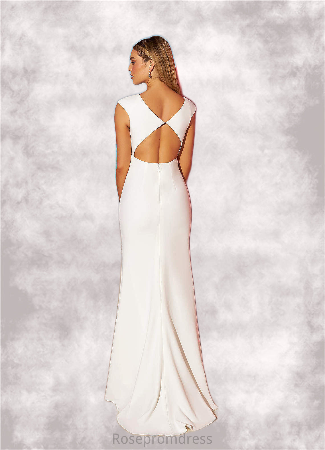 Willa Mermaid Stretch Crepe Sweep Train Dress SRSP0020101