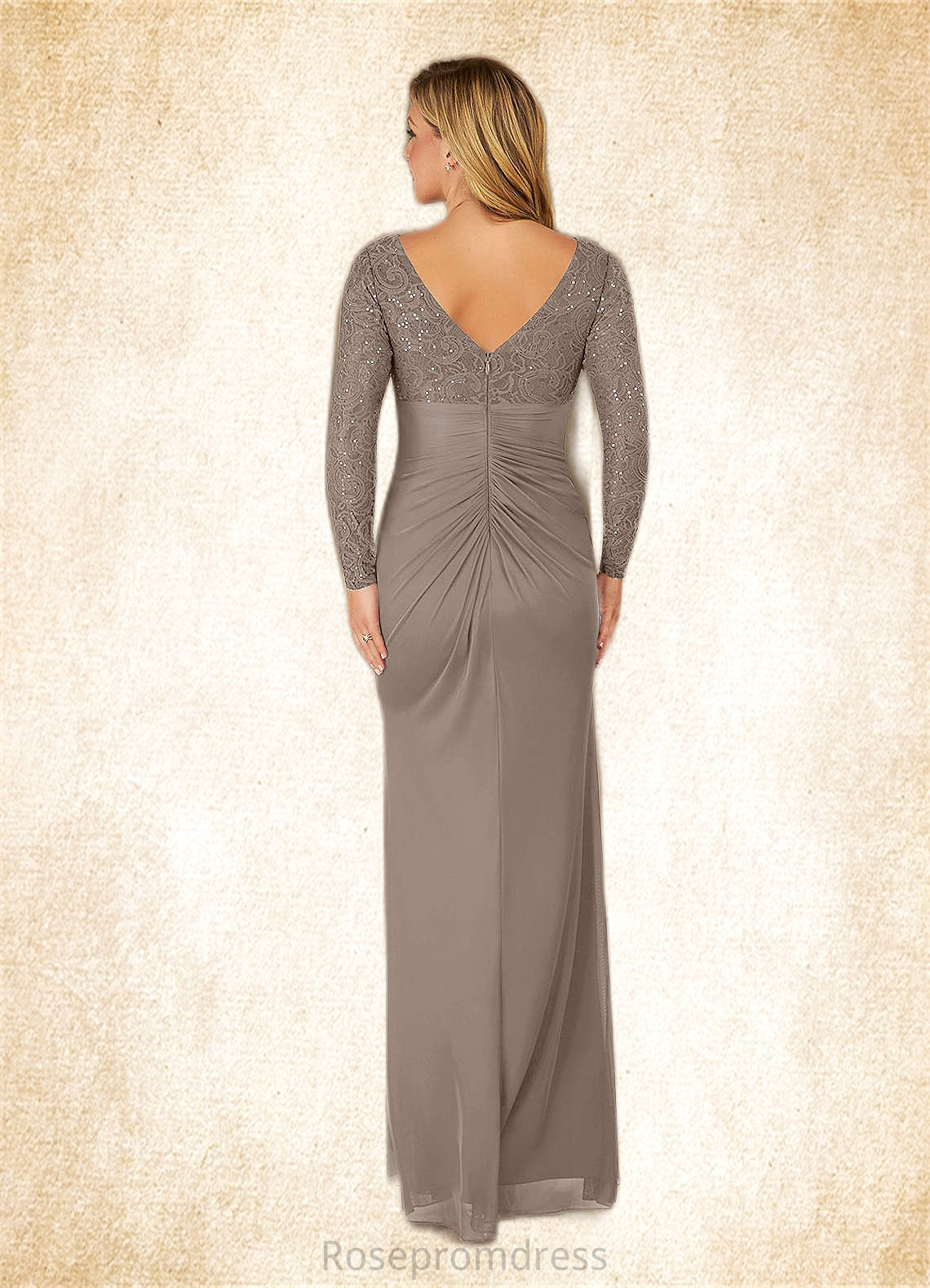 Cara Mermaid Sequins Mesh Floor-Length Dress SRSP0019951