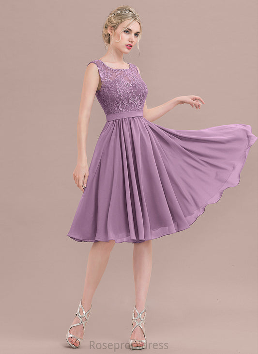 Neckline Lace Silhouette A-Line Length Knee-Length SquareNeckline Fabric Straps Leila Sleeveless Floor Length Bridesmaid Dresses
