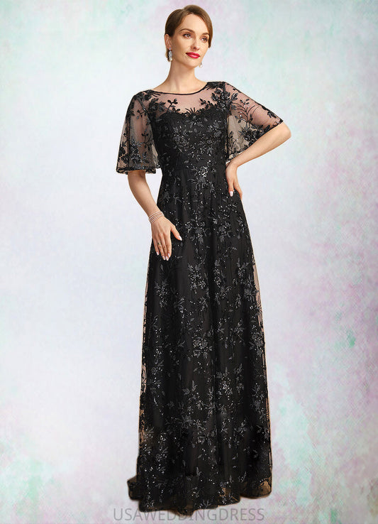 Audrina A-line Scoop Illusion Floor-Length Lace Sequin Mother of the Bride Dress DS126P0021815