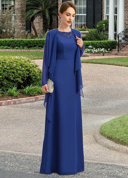 Abby A-line Scoop Floor-Length Chiffon Mother of the Bride Dress With Beading Sequins DS126P0021920