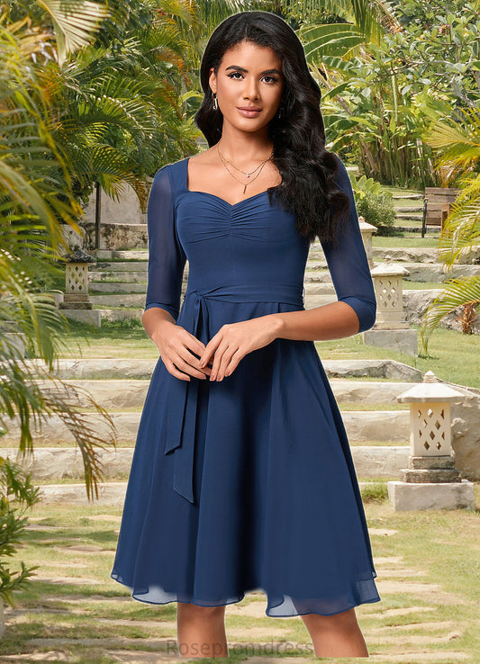 Brynn A-line V-Neck Knee-Length Chiffon Cocktail Dress With Ruffle SRSP0022333