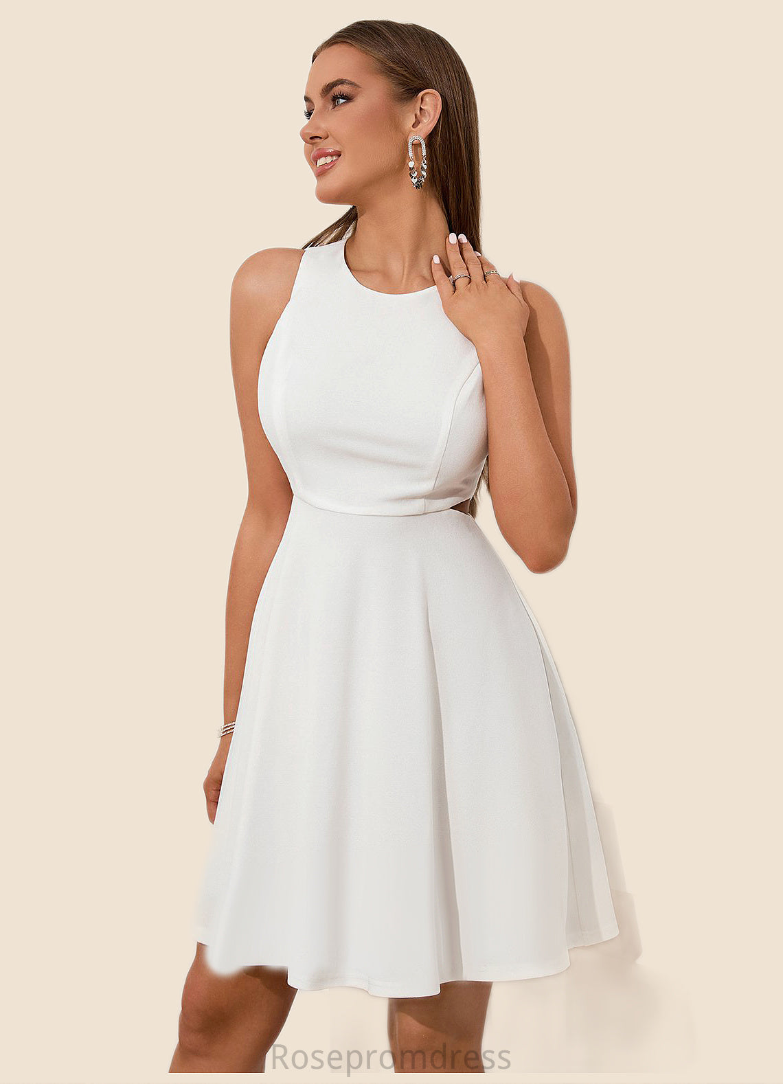 Perla Scoop Sexy A-line Polyester Mini Dresses SRSP0022439