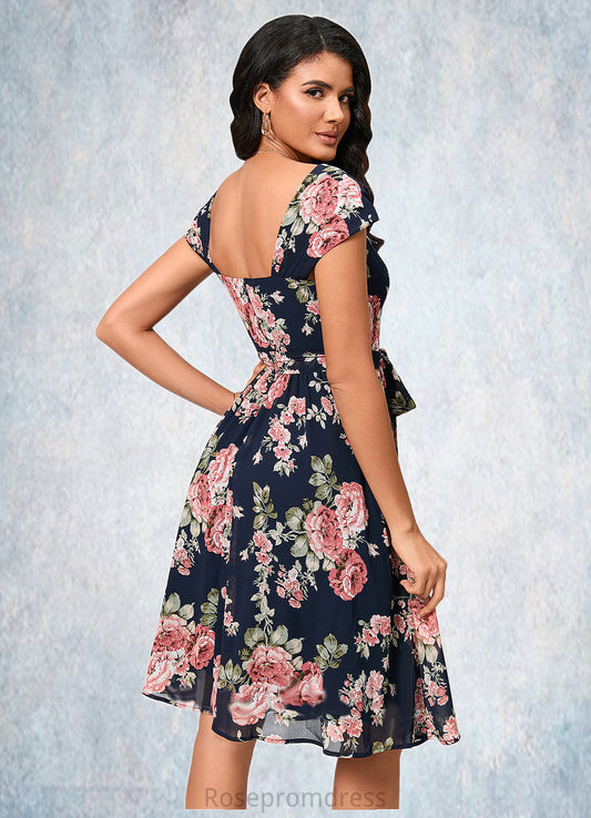 Jamiya A-line Square Knee-Length Chiffon Cocktail Dress SRSP0022458