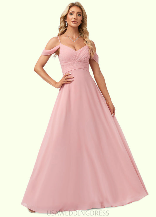 Amara A-line Cold Shoulder Floor-Length Chiffon Bridesmaid Dress DSP0022602