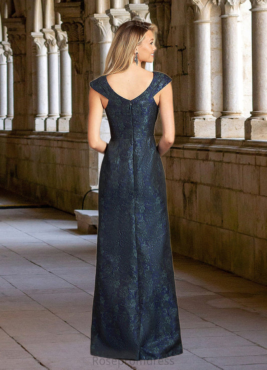 Payten Mermaid Ruched Jacquard Floor-Length Dress SRSP0022632