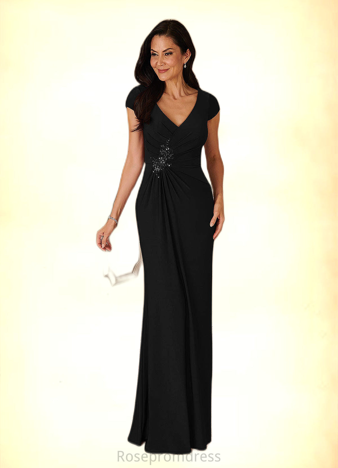 Emilia Mermaid V-Neck Sequins Lace Floor-Length Dress SRSP0022653