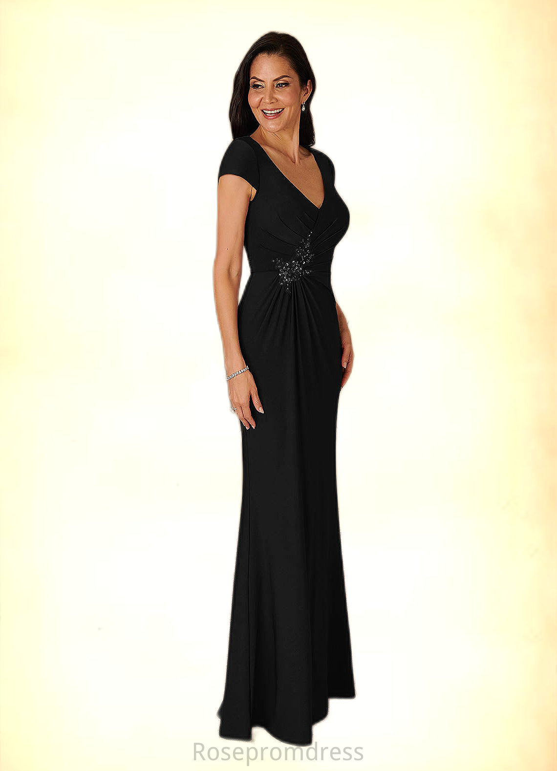 Emilia Mermaid V-Neck Sequins Lace Floor-Length Dress SRSP0022653