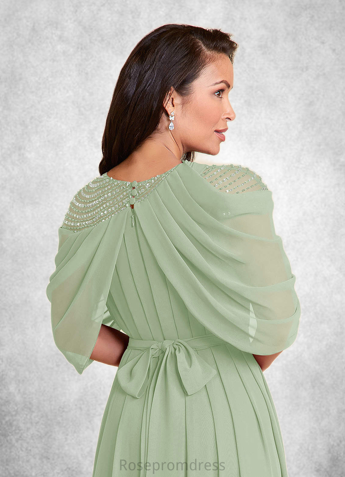 Isabell A-Line Sequins Chiffon Floor-Length Dress SRSP0022659