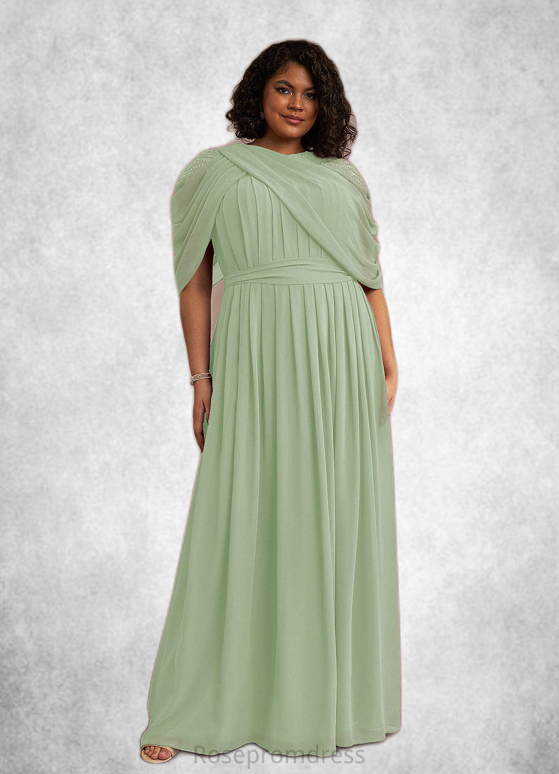 Isabell A-Line Sequins Chiffon Floor-Length Dress SRSP0022659
