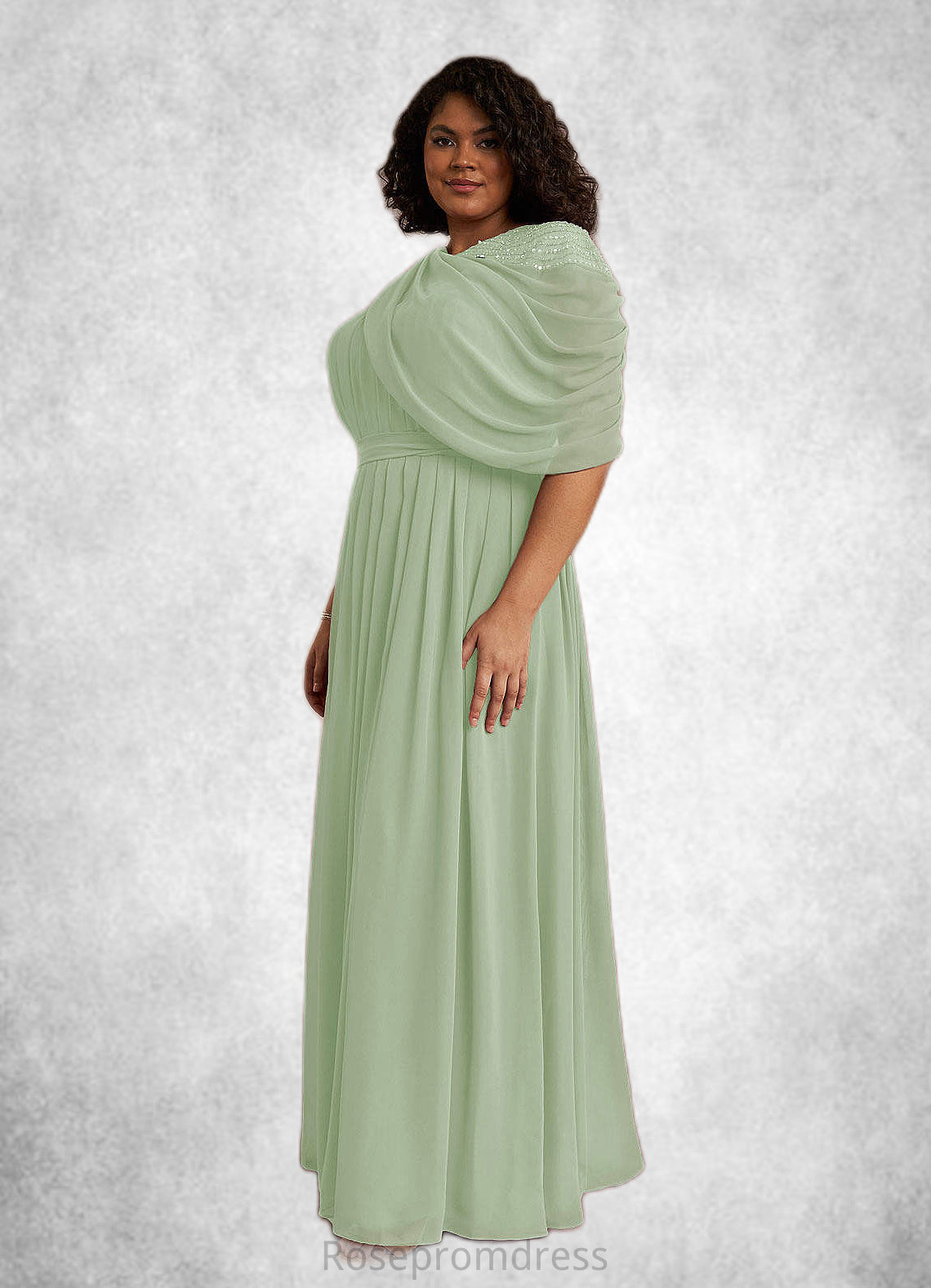 Isabell A-Line Sequins Chiffon Floor-Length Dress SRSP0022659
