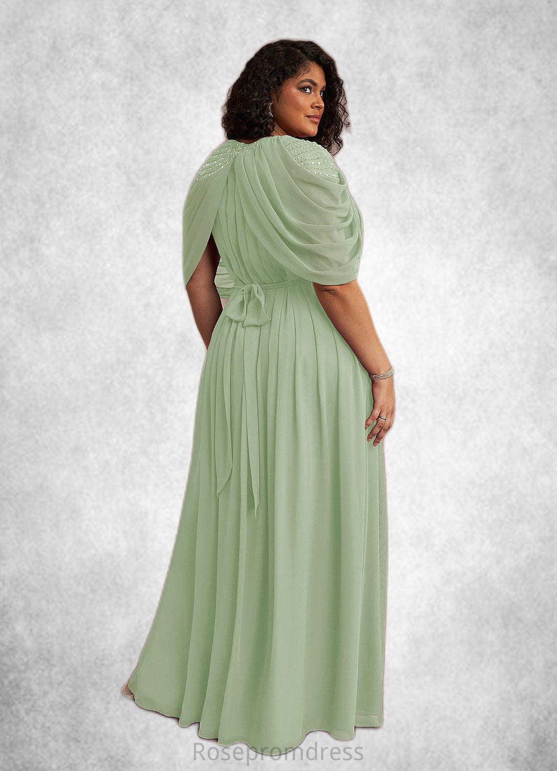 Isabell A-Line Sequins Chiffon Floor-Length Dress SRSP0022659