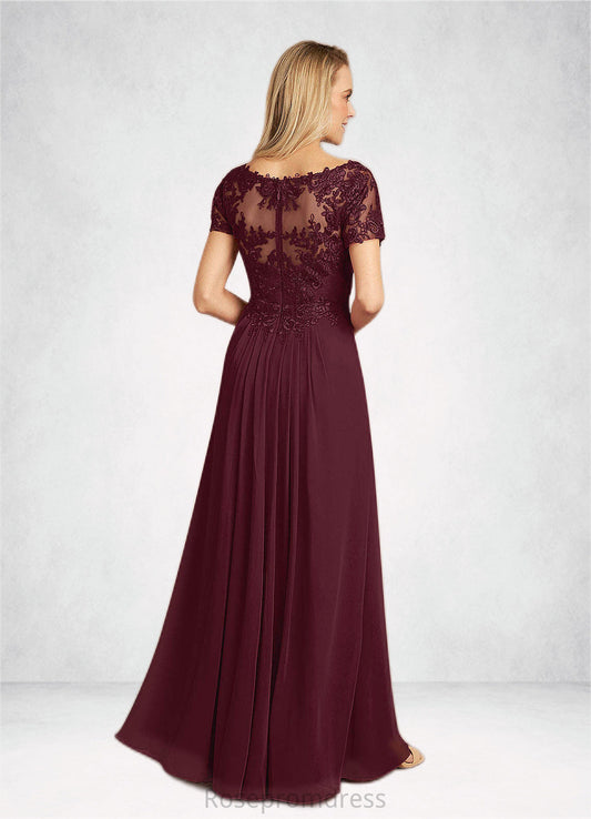 Natalia A-Line Lace Chiffon Floor-Length Dress SRSP0022662