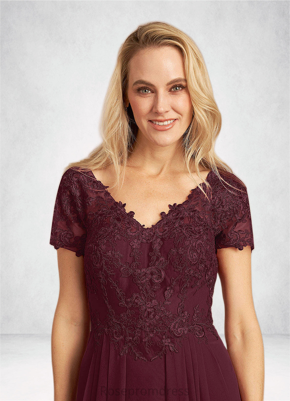 Natalia A-Line Lace Chiffon Floor-Length Dress SRSP0022662