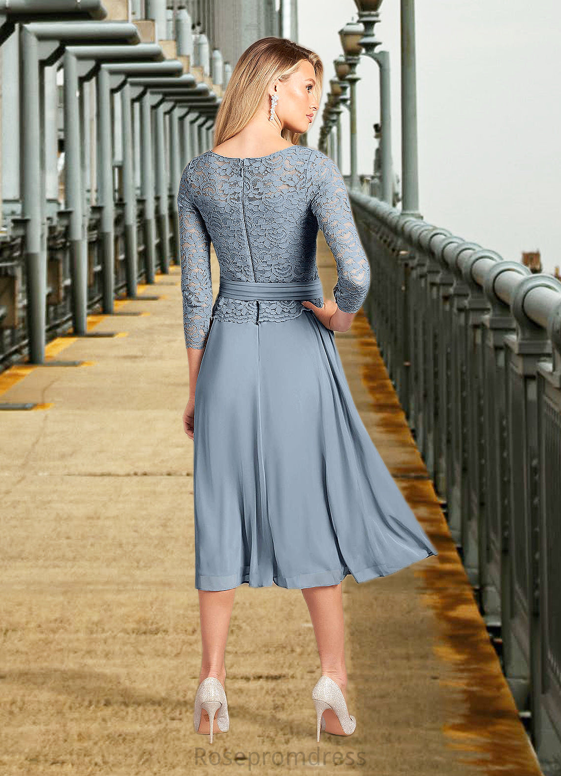 Ruth A-Line Lace Tea-Length Dress SRSP0022664