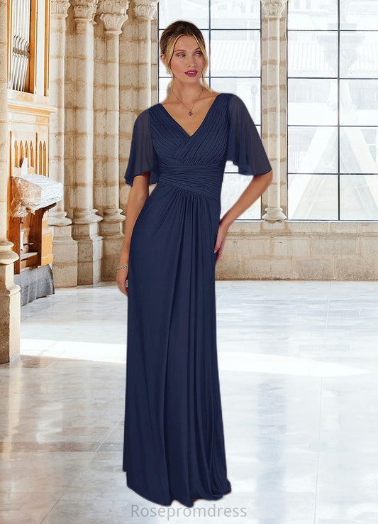 Rosa A-Line Pleated Jersey Floor-Length Dress SRSP0022667