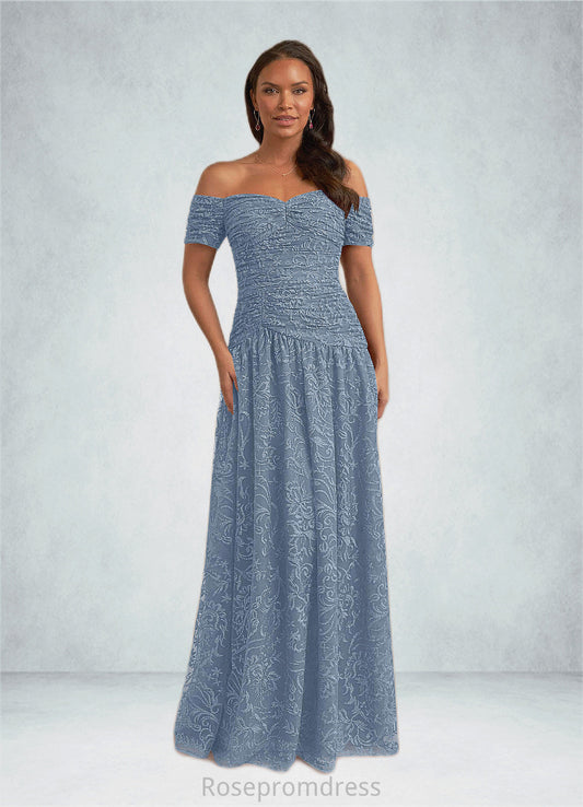 Precious A-Line Sweetheart Off the Shoulder Lace Floor-Length Dress SRSP0022688