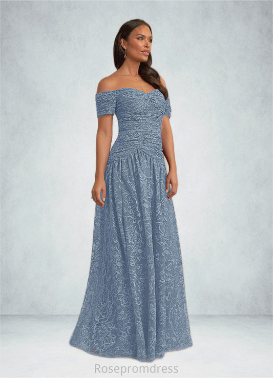 Precious A-Line Sweetheart Off the Shoulder Lace Floor-Length Dress SRSP0022688